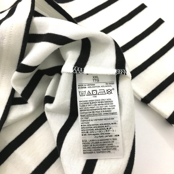 NEW! Gap White Black Stripe Favorite Long Sleeve Tee - XXL - Picture 5 of 5